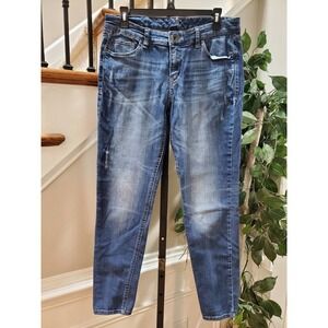 A New Approach Women's Blue Denim Cotton Mid Rise Skinny Fit Jeans‎ Pant